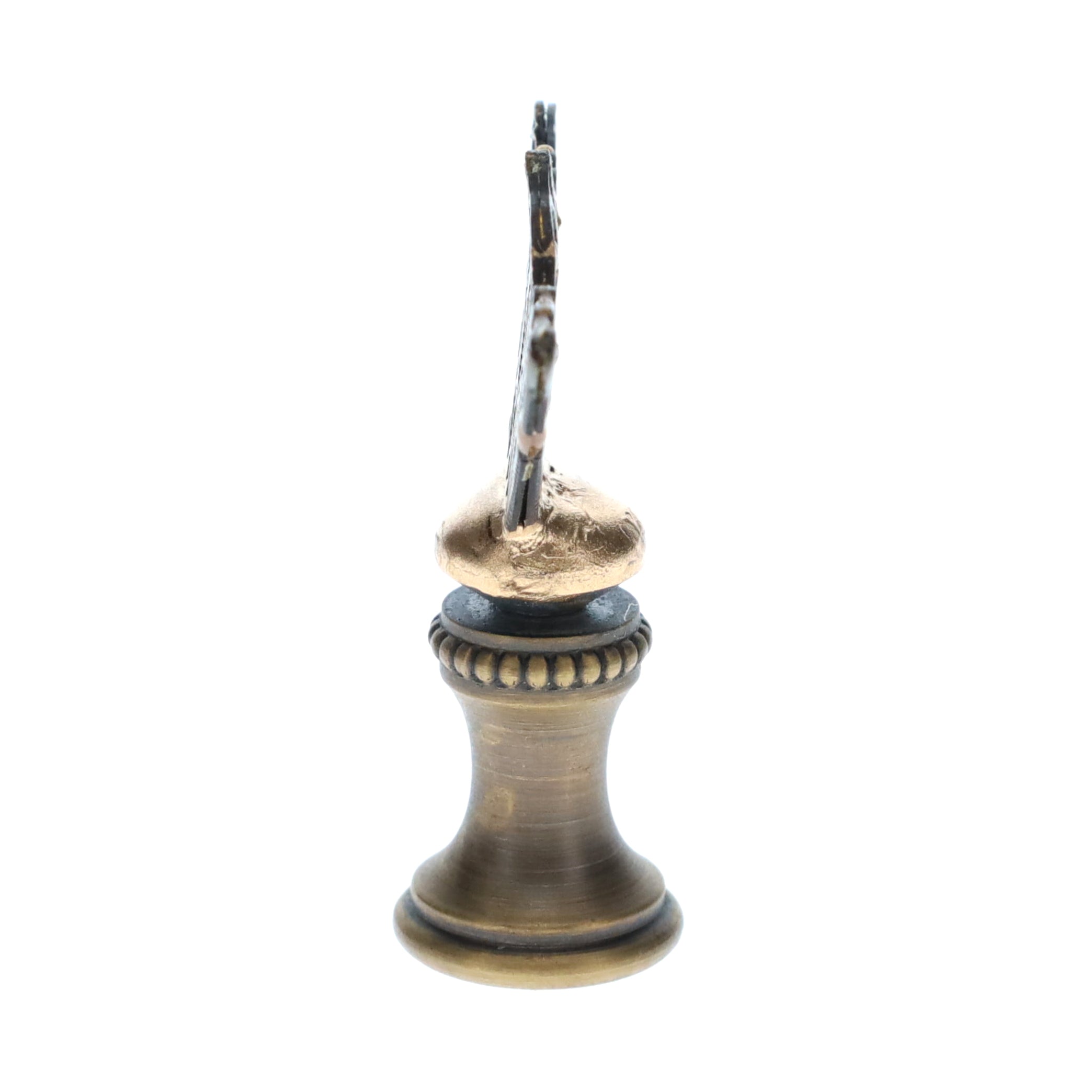 1-3/4" Tall Brass Finial, Openwork Fan Design, Bronze Finish, 1/4-27F Tap (15185BR)