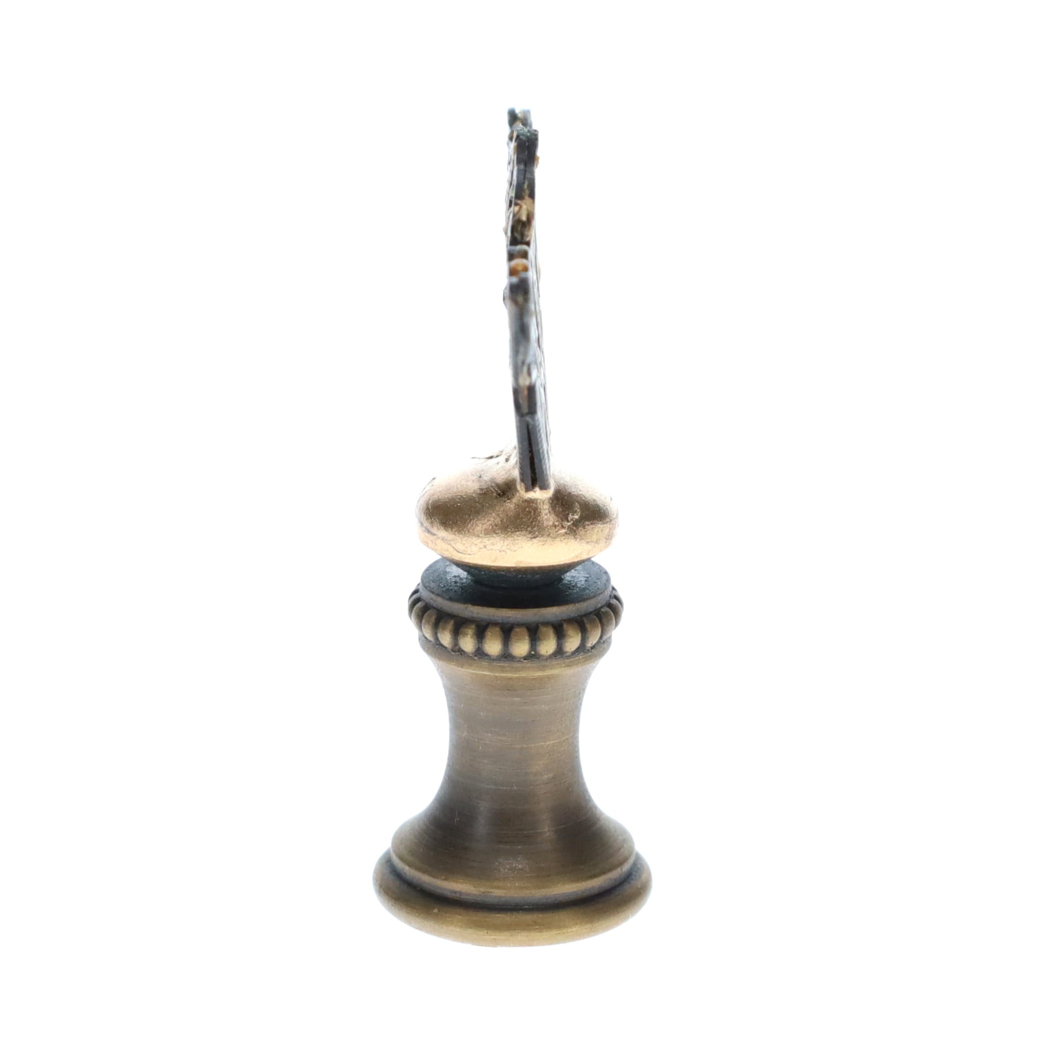 1-3/4" Tall Brass Finial, Openwork Fan Design, Bronze Finish, 1/4-27F Tap (15185BR)