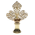 2-1/4" Tall Brass Finial, Openwork Fan Design, 1/4-27F Tap (15186)