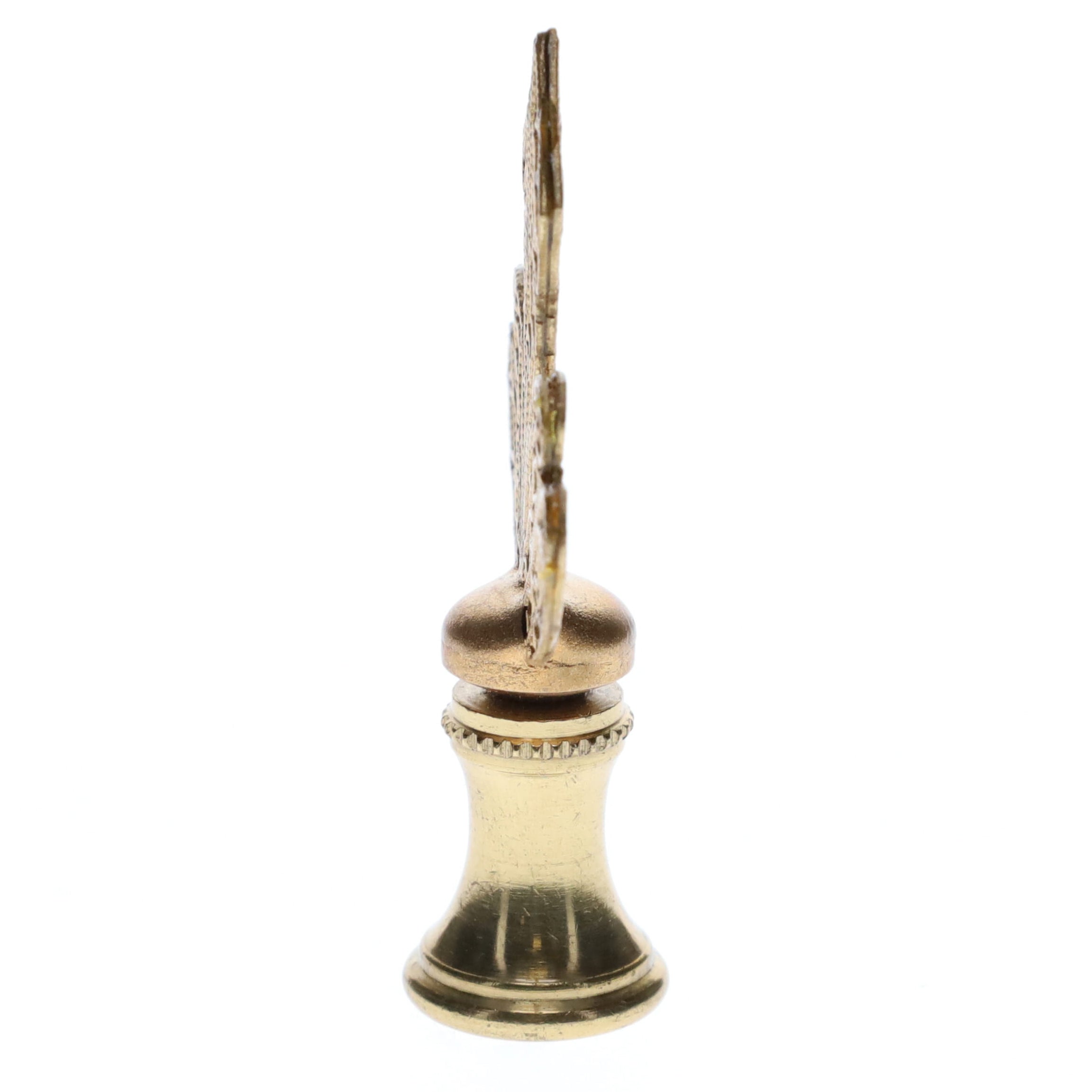 2-1/4" Tall Brass Finial, Openwork Fan Design, 1/4-27F Tap (15186)