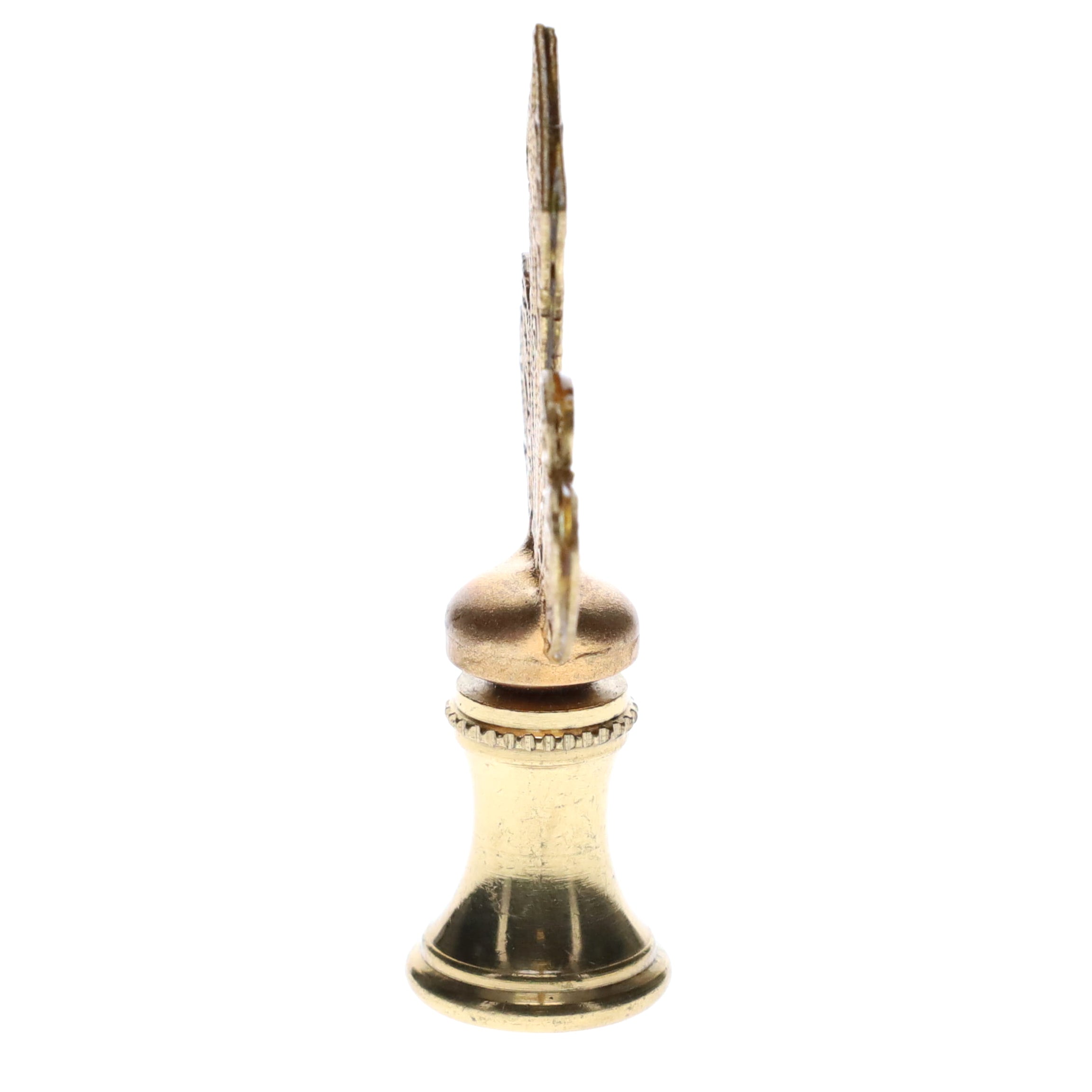 2-1/4" Tall Brass Finial, Openwork Fan Design, 1/4-27F Tap (15186)