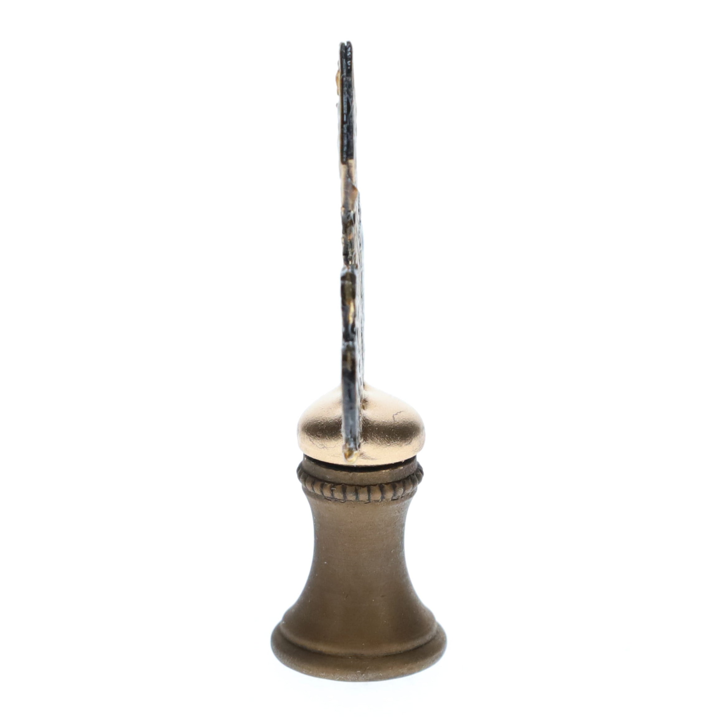 2-1/4" Tall Brass Finial, Openwork Fan Design, Bronze Finish, 1/4-27F Tap (15186BR)
