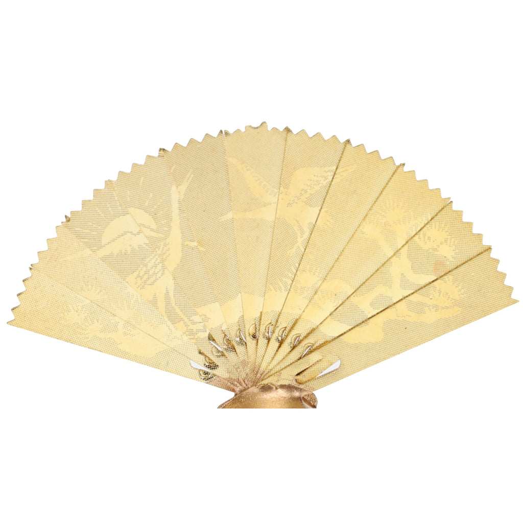 2-1/8" Tall Brass Finial, Oriental Fan with Cranes & Trees, 1/4-27F Tap (15187)
