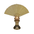 2-1/8" Tall Brass Finial, Oriental Fan with Cranes & Trees, 1/4-27F Tap (15187)