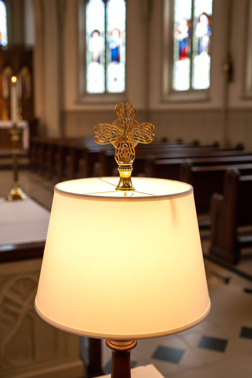 2-1/2" Tall Brass Finial, Heart Cross, 1/4-27F Tap (15188)