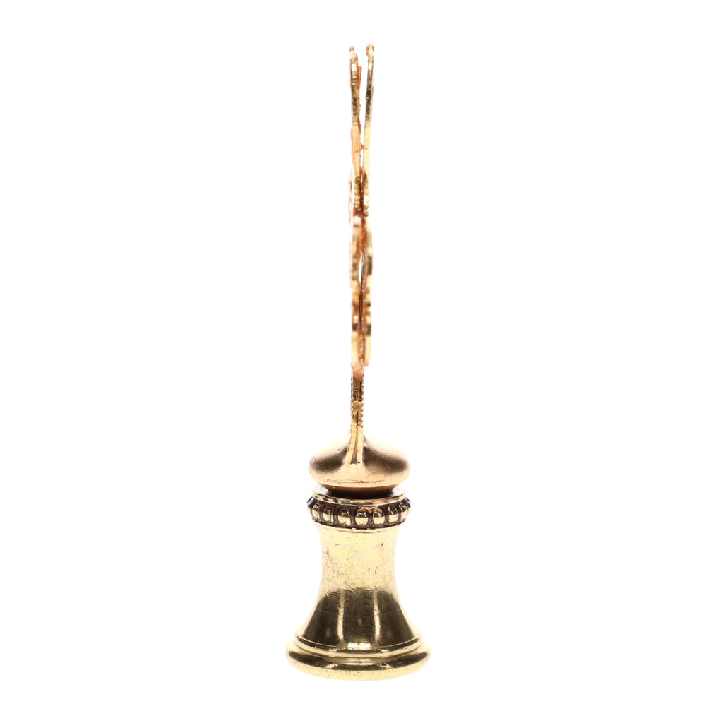 2-1/2" Tall Brass Finial, Heart Cross, 1/4-27F Tap (15188)