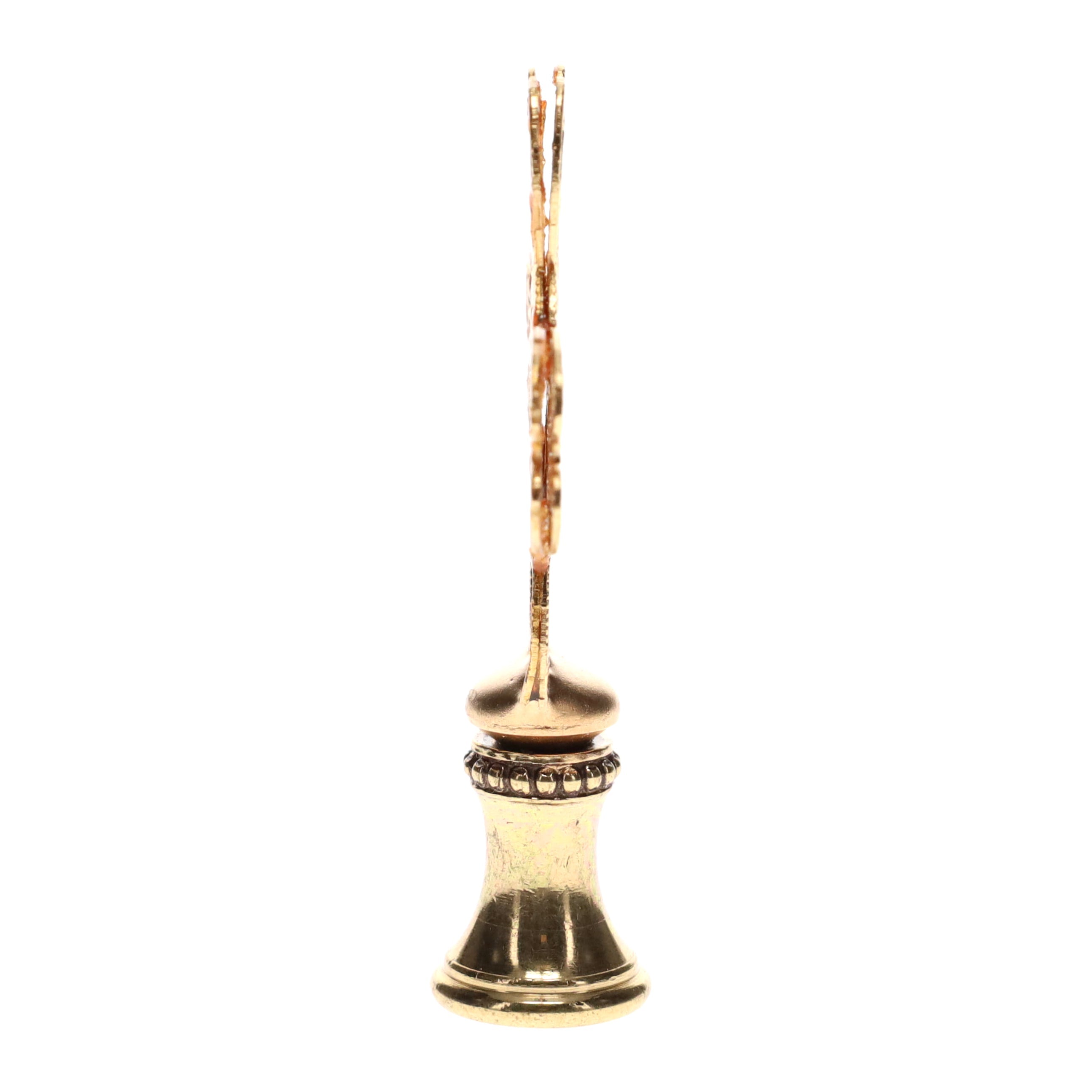 2-1/2" Tall Brass Finial, Heart Cross, 1/4-27F Tap (15188)