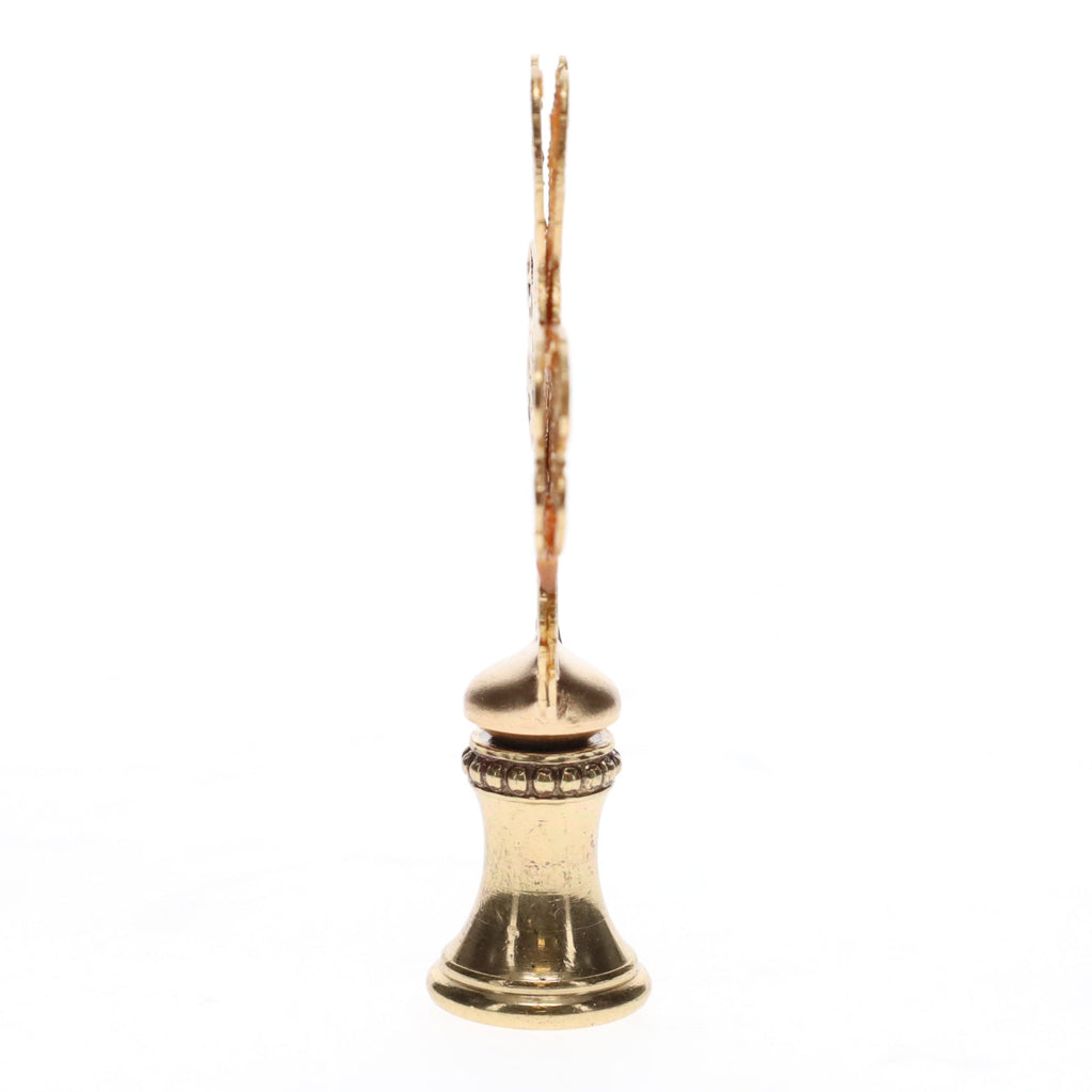 2-1/2" Tall Brass Finial, Heart Cross, 1/4-27F Tap (15188)