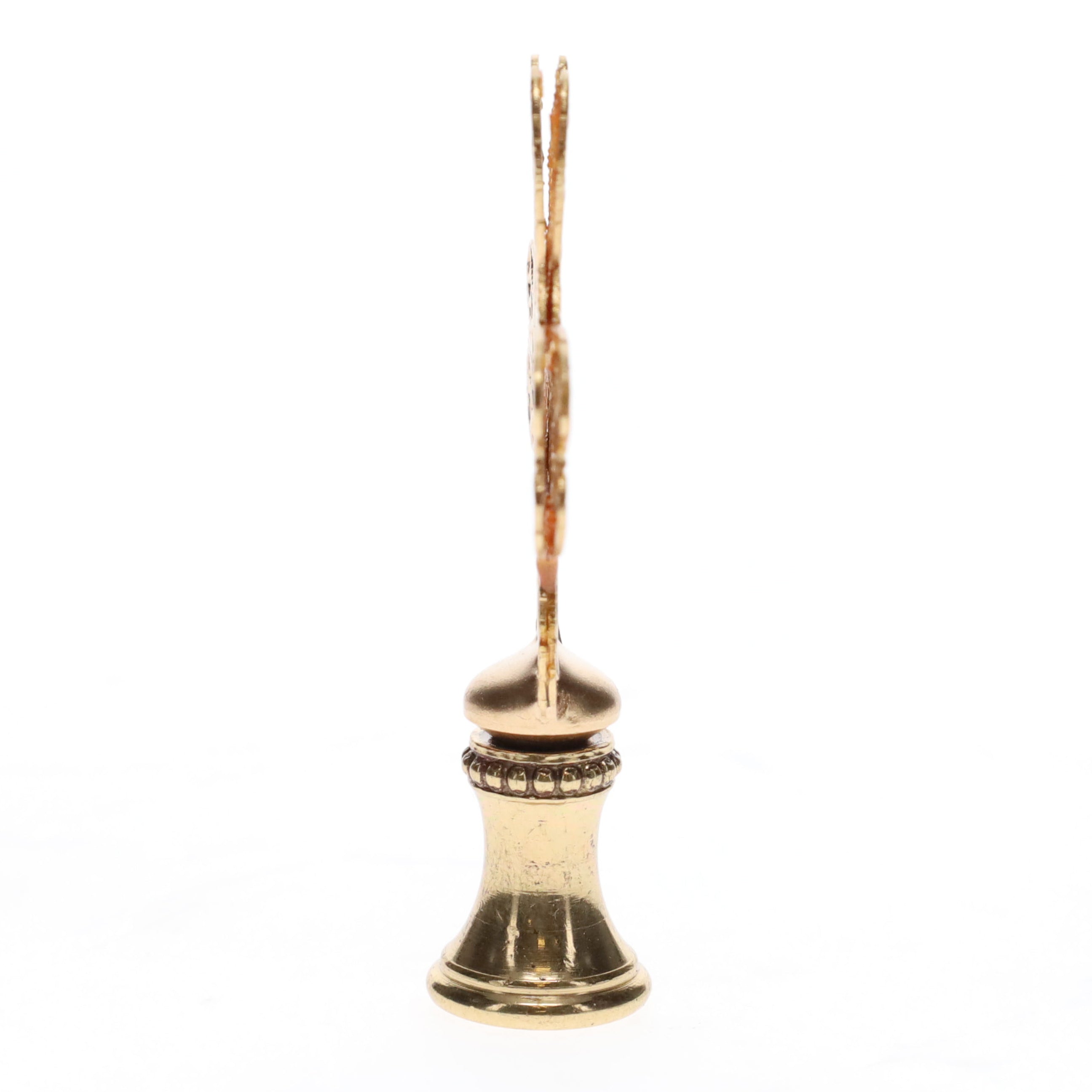 2-1/2" Tall Brass Finial, Heart Cross, 1/4-27F Tap (15188)
