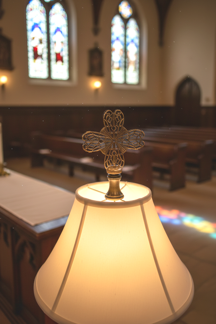 2-1/2" Tall Brass Finial, Heart Cross, Bronze Finish, 1/4-27F Tap (15188BR)