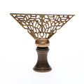 1-3/4" Tall Brass Finial, Filigree Fan, Bronze Finish, 1/4-27F Tap (15189BR)