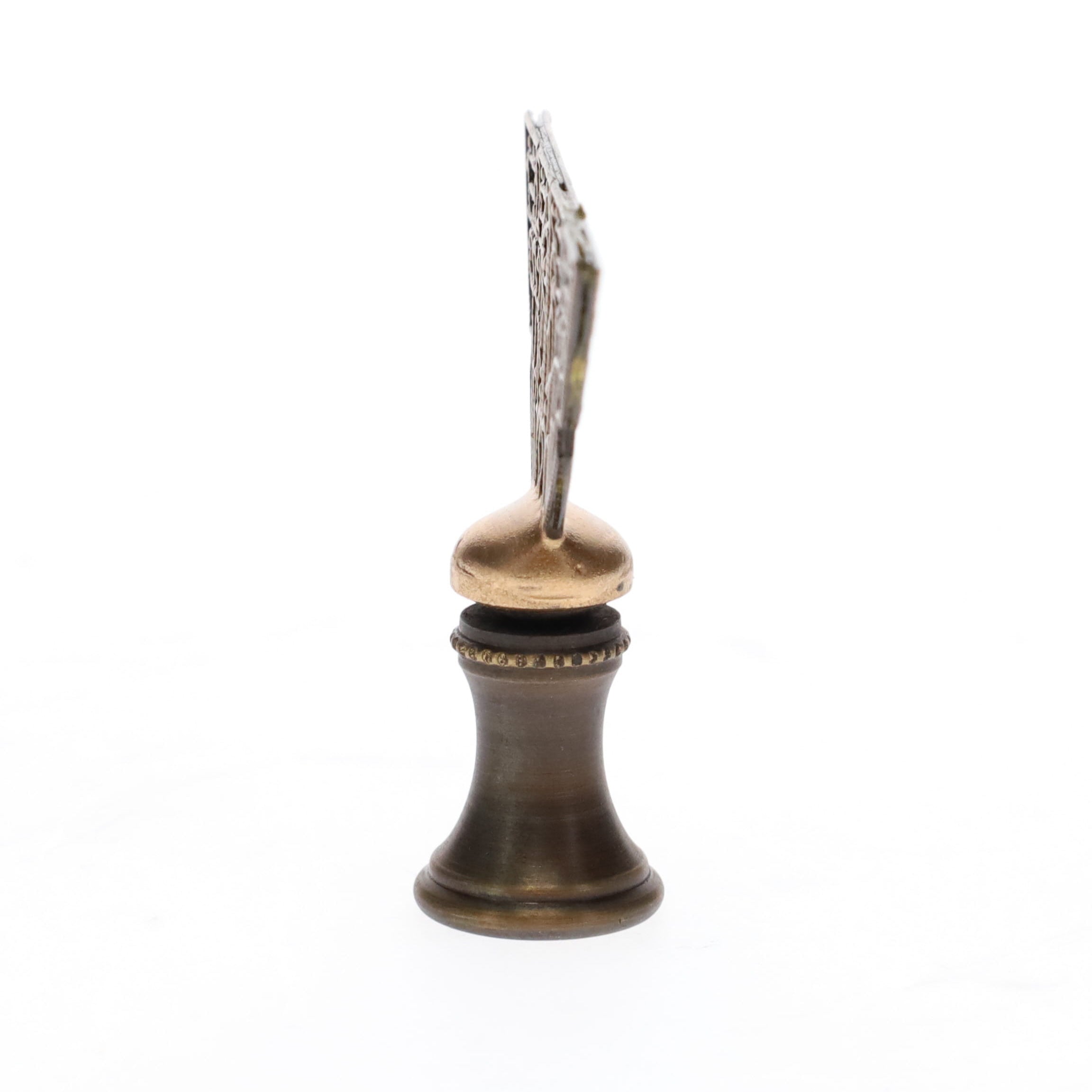 1-3/4" Tall Brass Finial, Filigree Fan, Bronze Finish, 1/4-27F Tap (15189BR)