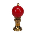 1-3/4" Tall Brass Finial, 3/4" Diameter Red Ceramic Ball, 1/4-27F Tap (15196RD)