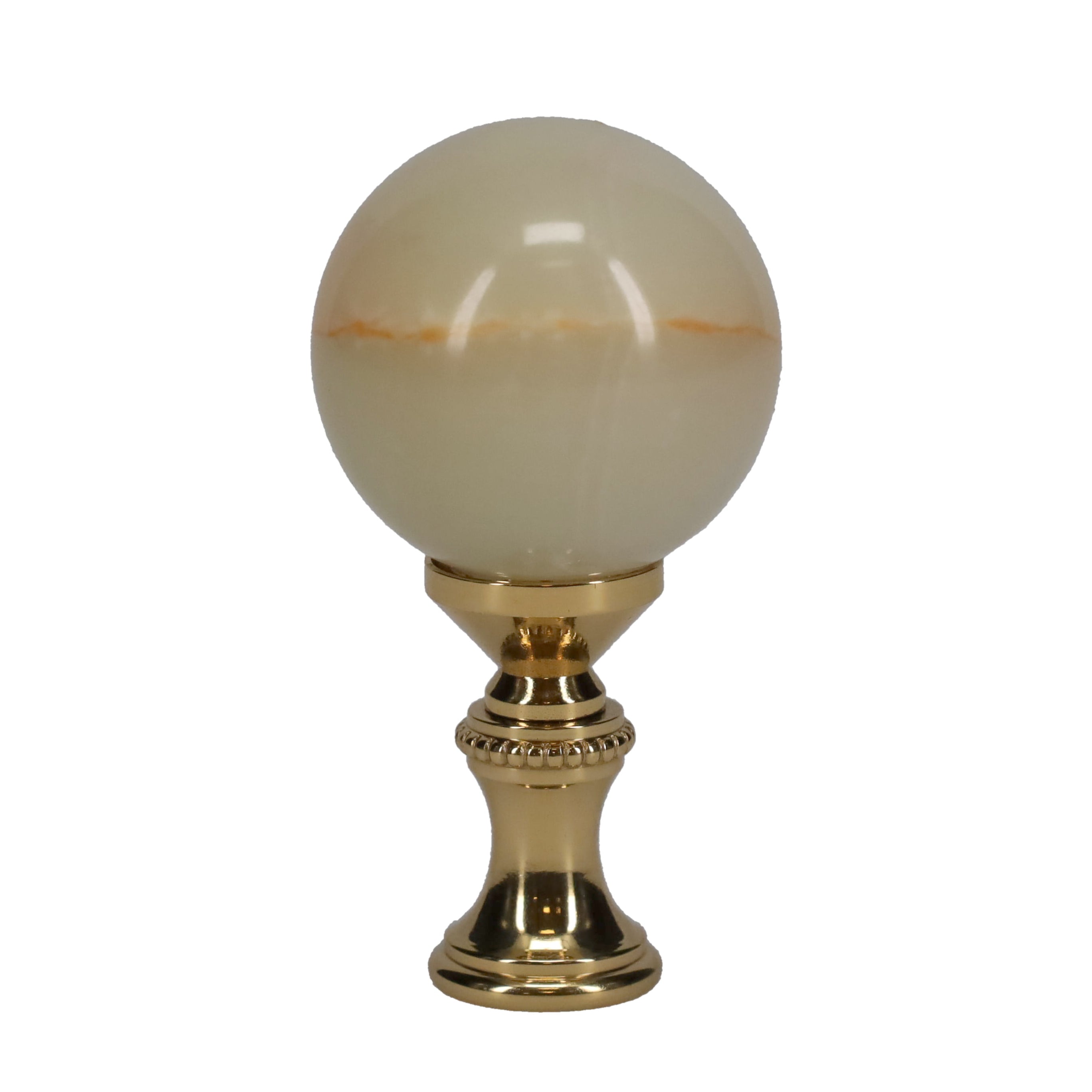 2-1/4" Tall Brass Finial, 1-1/4" Agate Stone Quartz, 1/4-27F Tap (15198)