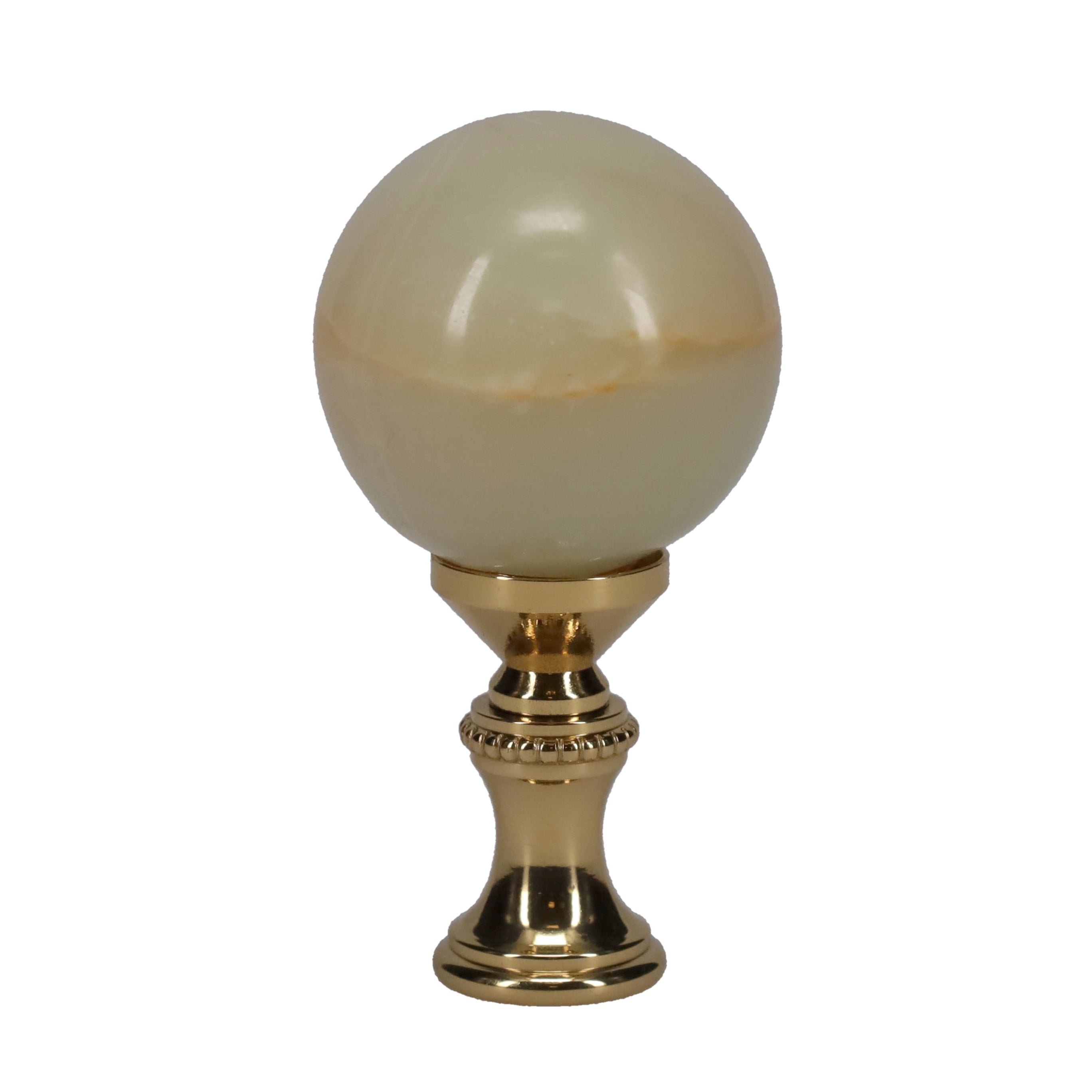 2-1/4" Tall Brass Finial, 1-1/4" Agate Stone Quartz, 1/4-27F Tap (15198)