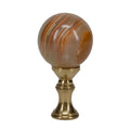 2-1/4" Tall Brass Finial, 1-1/4" Agate Stone Quartz, 1/4-27F Tap (15198)