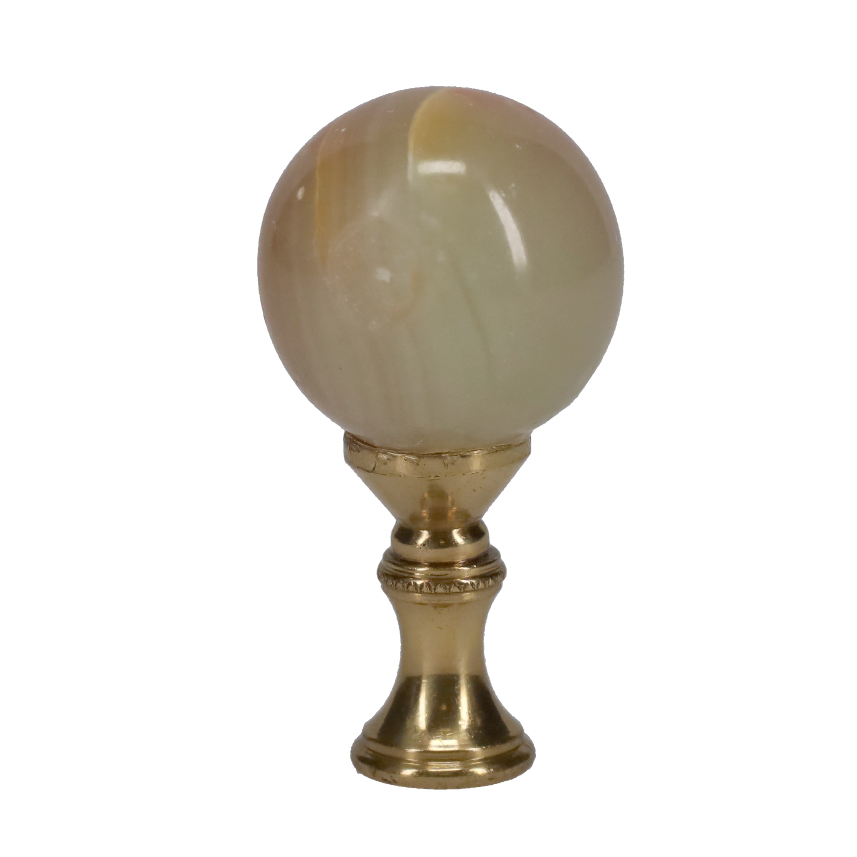 2-1/4" Tall Brass Finial, 1-1/4" Agate Stone Quartz, 1/4-27F Tap (15198)