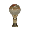 2-1/4" Tall Brass Finial, 1-1/8" Agate Stone Quartz, 1/4-27F Tap (15199)