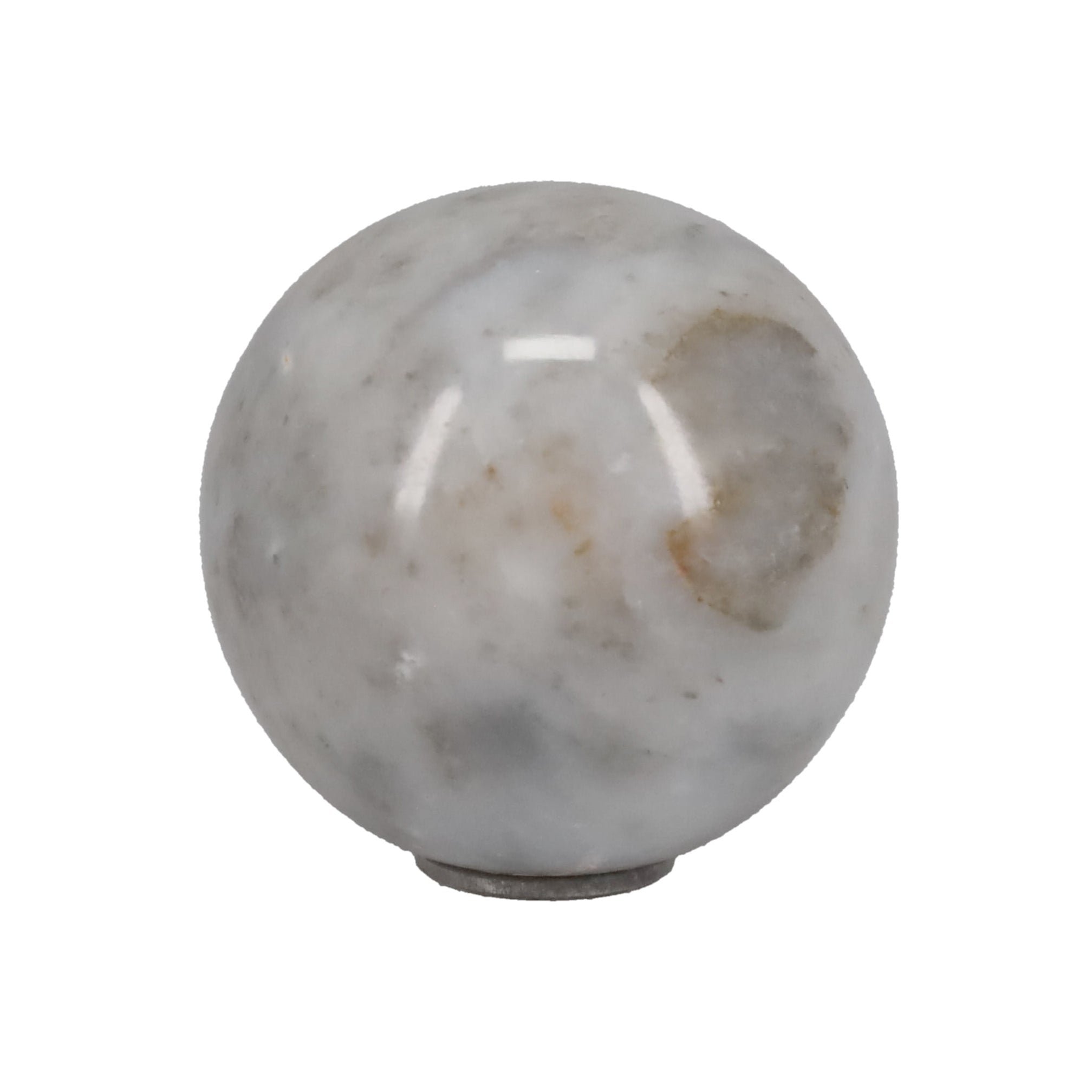 1-5/16" Diameter Finial, Marble Stone Grey & White, 1/4-27F Tap (15201WH)