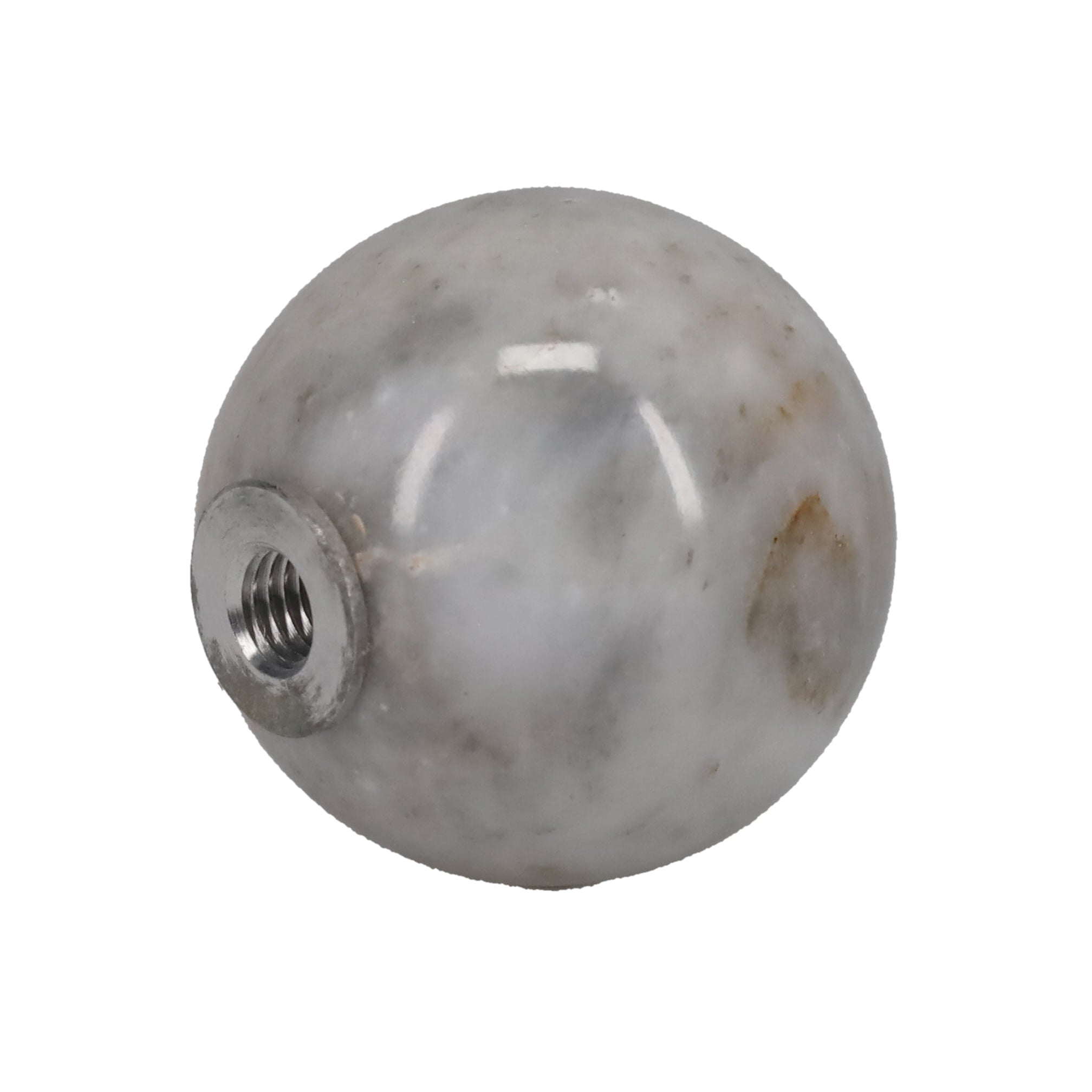 1-5/16" Diameter Finial, Marble Stone Grey & White, 1/4-27F Tap (15201WH)