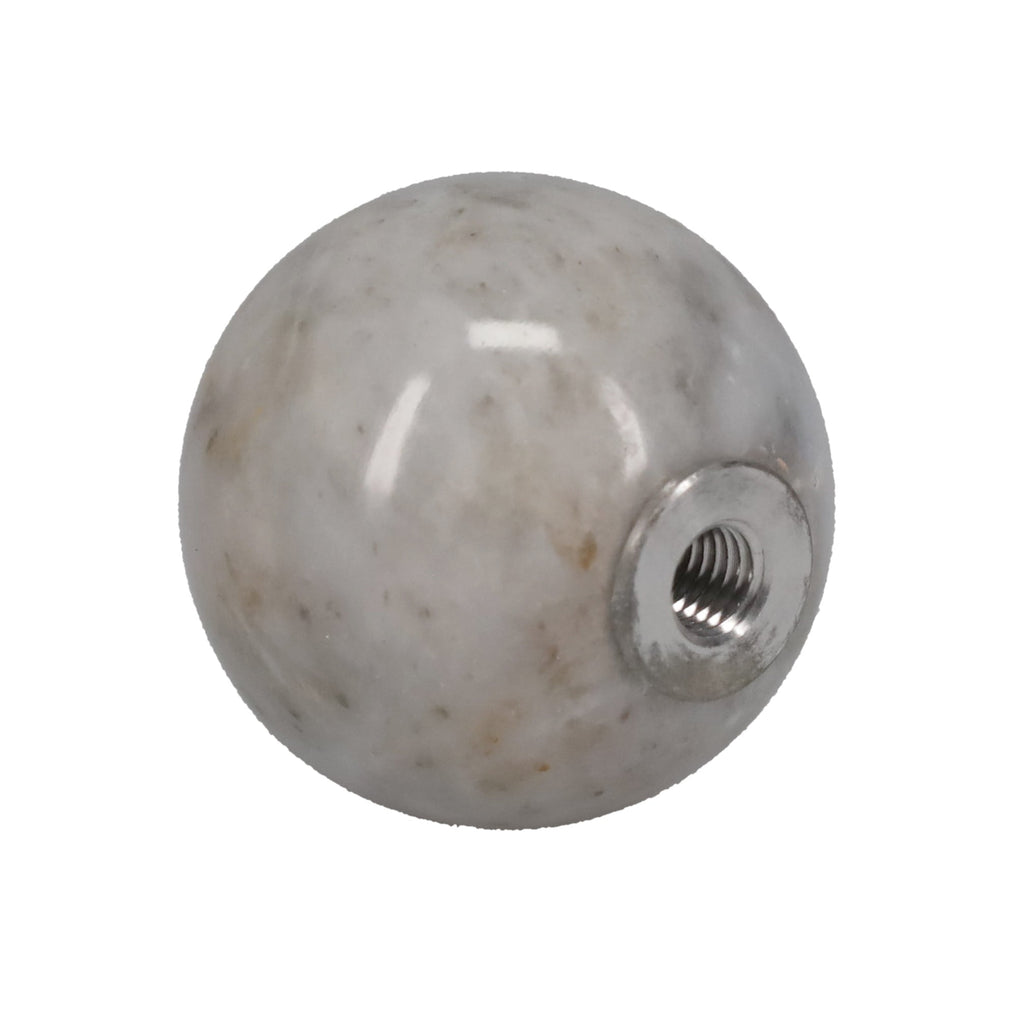1-5/16" Diameter Finial, Marble Stone Grey & White, 1/4-27F Tap (15201WH)