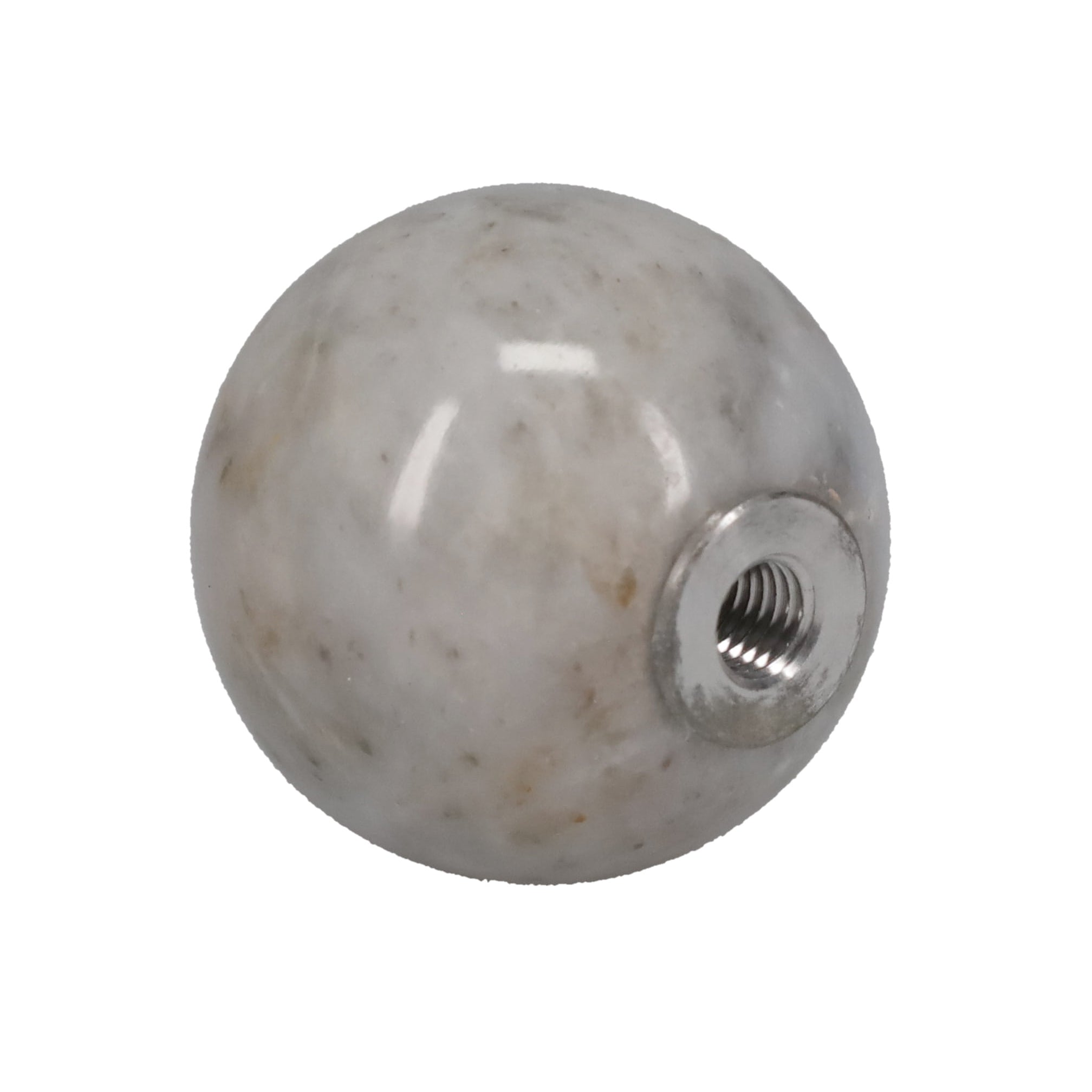 1-5/16" Diameter Finial, Marble Stone Grey & White, 1/4-27F Tap (15201WH)