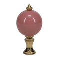 2-1/2" Tall Brass Finial, 1-1/4" Diameter Dark Pink Ceramic Ball, 1/4-27F Tap (15202DP)