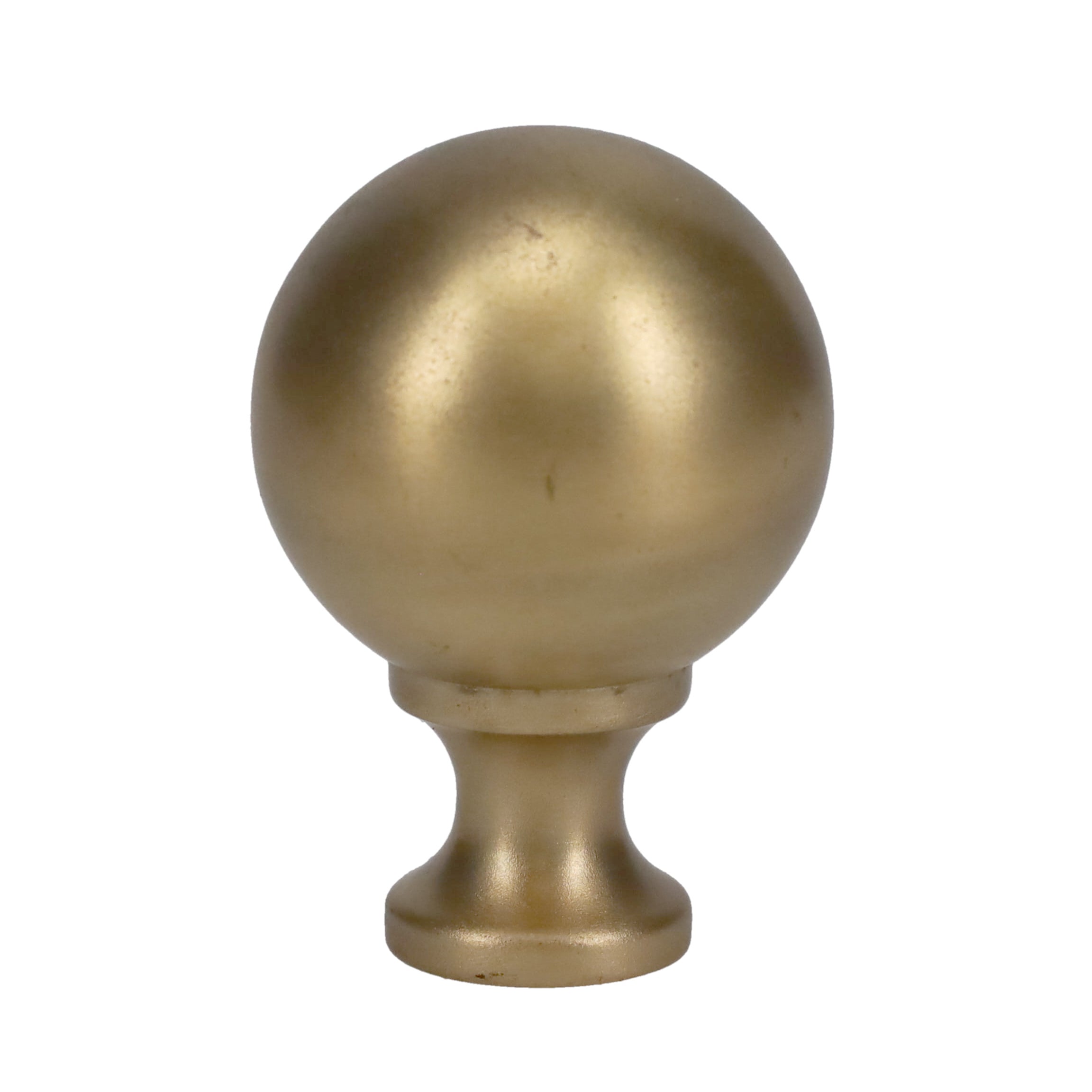 2-3/16" Tall Brass Finial, 1-1/2" Diameter Brass Ball, Unfinished, 1/4-27F Tap (15203)