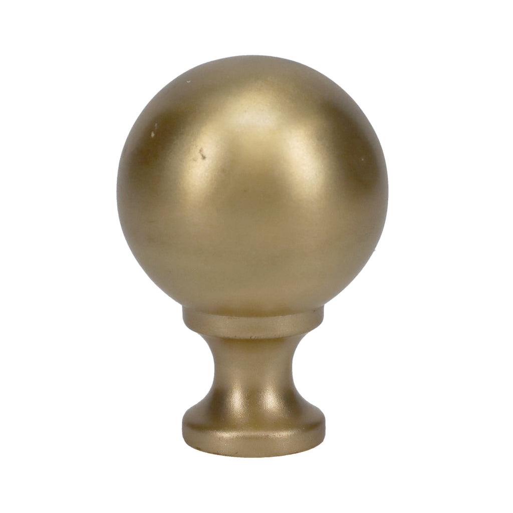 2-3/16" Tall Brass Finial, 1-1/2" Diameter Brass Ball, Unfinished, 1/4-27F Tap (15203)