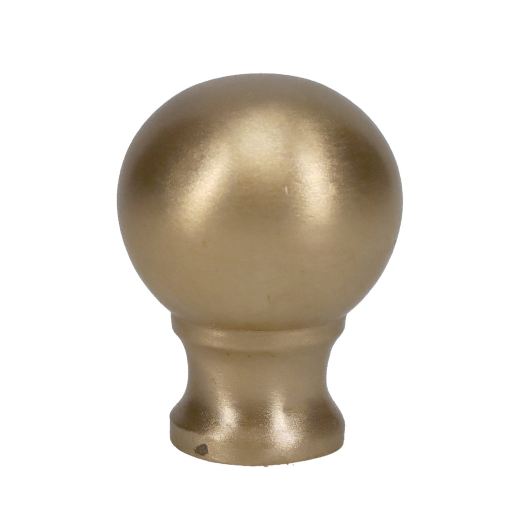 1-1/2" Tall Brass Finial, 1-1/8" Diameter Brass Ball, Unfinished, 1/4-27F Tap (15204)