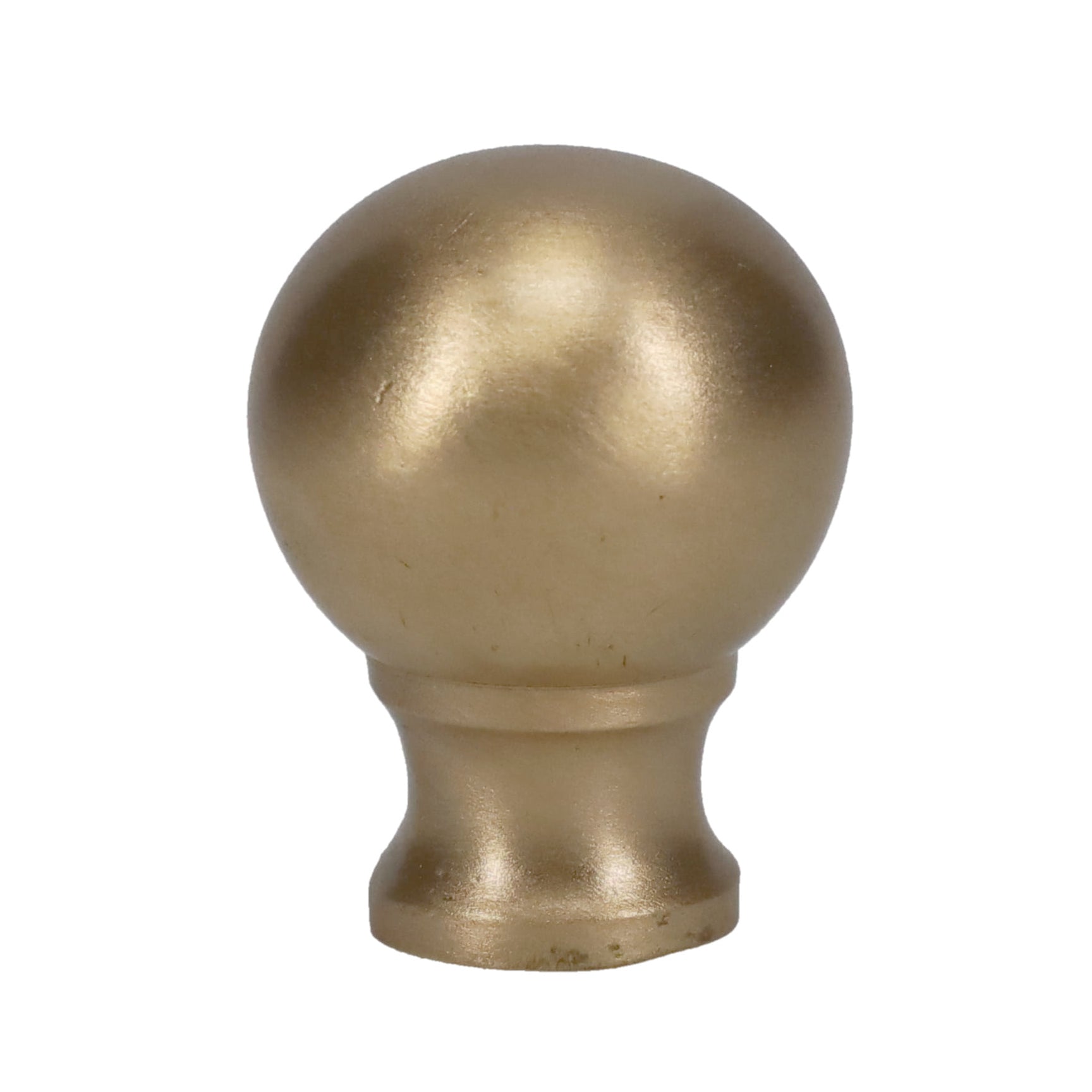 1-1/2" Tall Brass Finial, 1-1/8" Diameter Brass Ball, Unfinished, 1/4-27F Tap (15204)