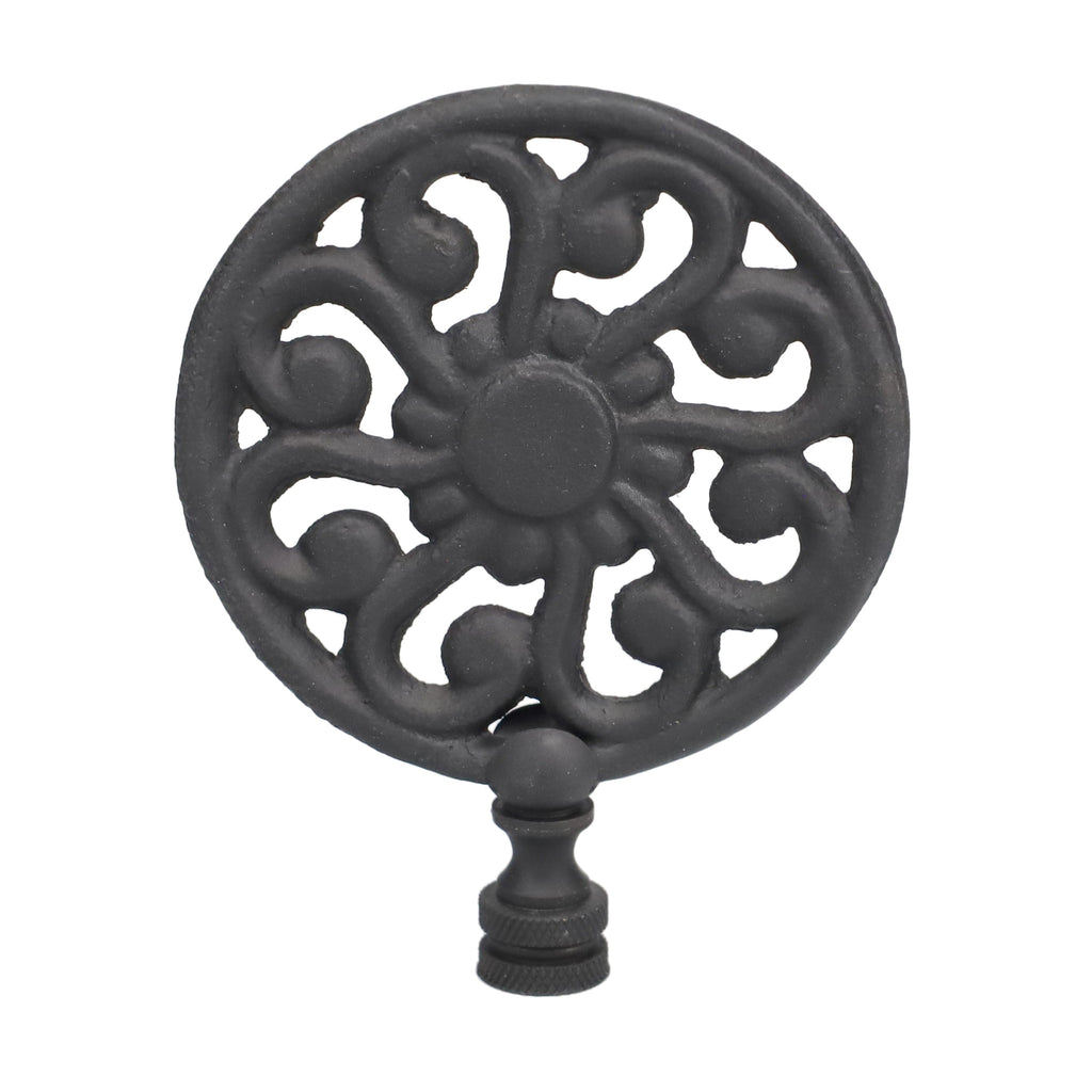 4" Tall Finial, 3" Diameter Black Sunflower Pattern, 1/4-27F Tap (15205)