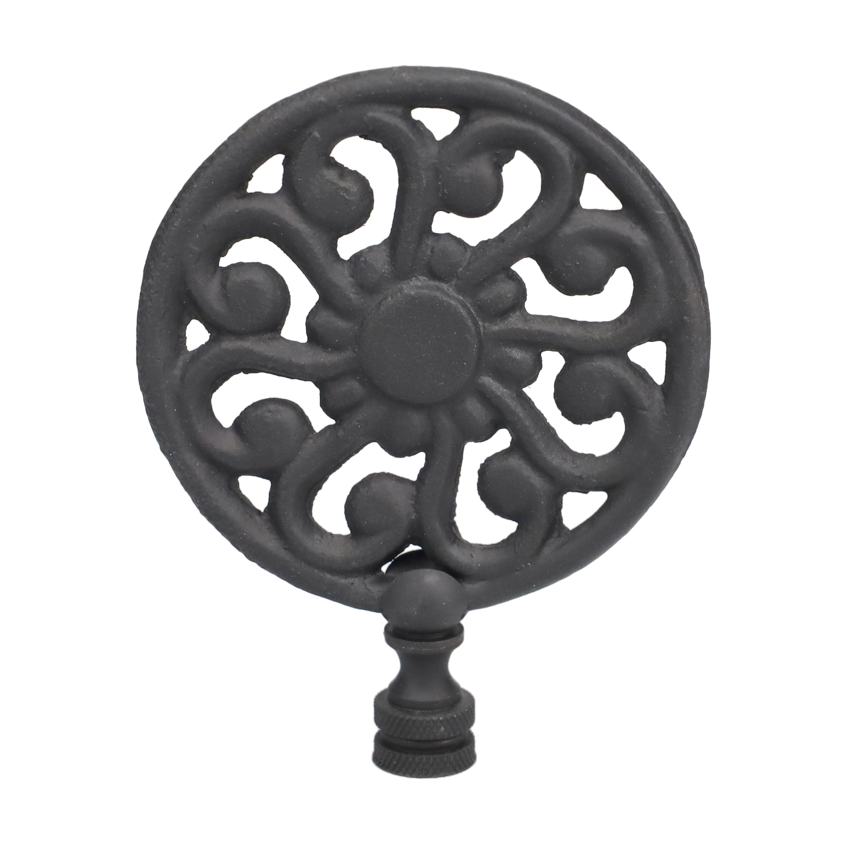4" Tall Finial, 3" Diameter Black Sunflower Pattern, 1/4-27F Tap (15205)