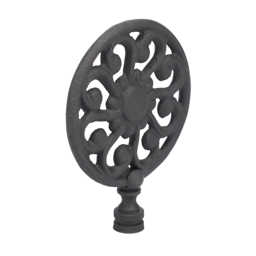 4" Tall Finial, 3" Diameter Black Sunflower Pattern, 1/4-27F Tap (15205)