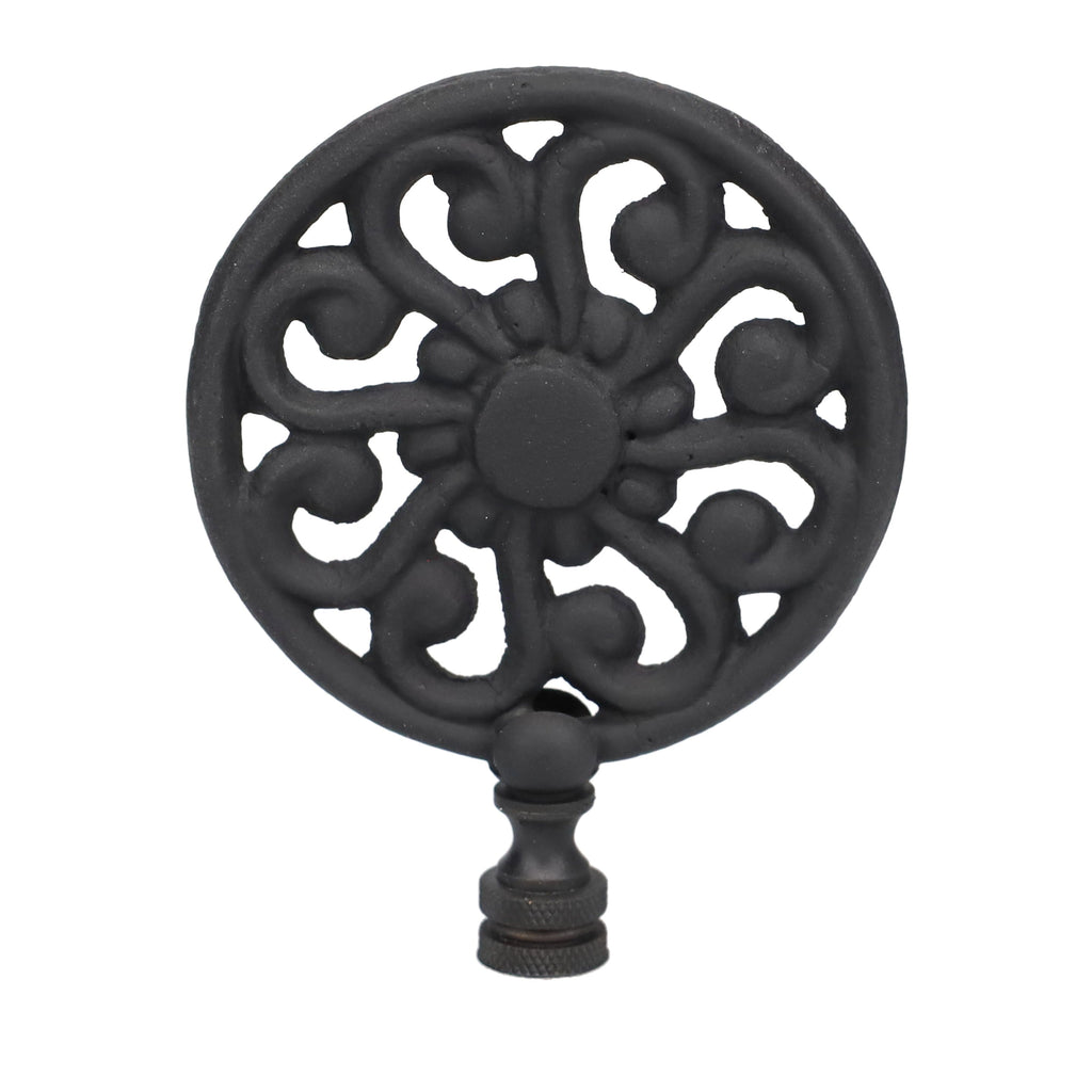 4" Tall Finial, 3" Diameter Black Sunflower Pattern, 1/4-27F Tap (15205)