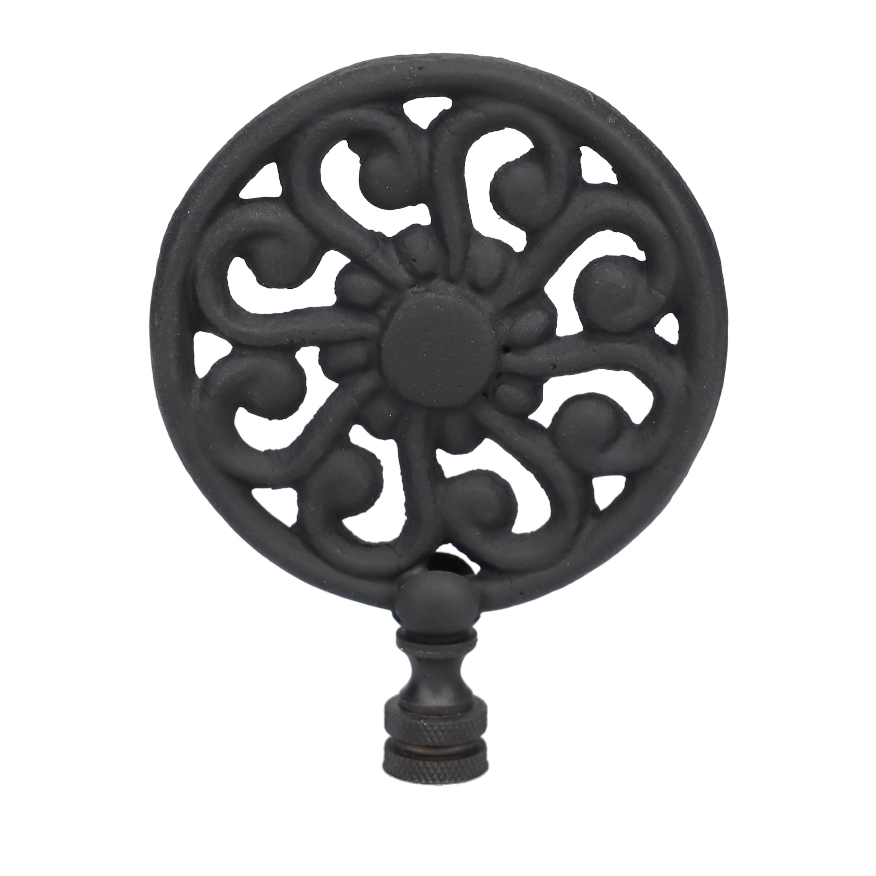 4" Tall Finial, 3" Diameter Black Sunflower Pattern, 1/4-27F Tap (15205)