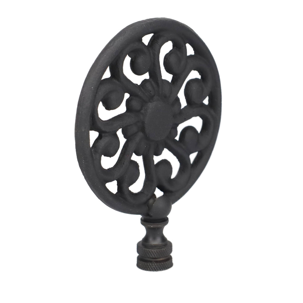 4" Tall Finial, 3" Diameter Black Sunflower Pattern, 1/4-27F Tap (15205)