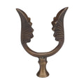 3-1/2" Tall Brass Finial, U-Shaped Leaf Scrollwork, Dark Bronze, 1/4-27F Tap (15206BR)