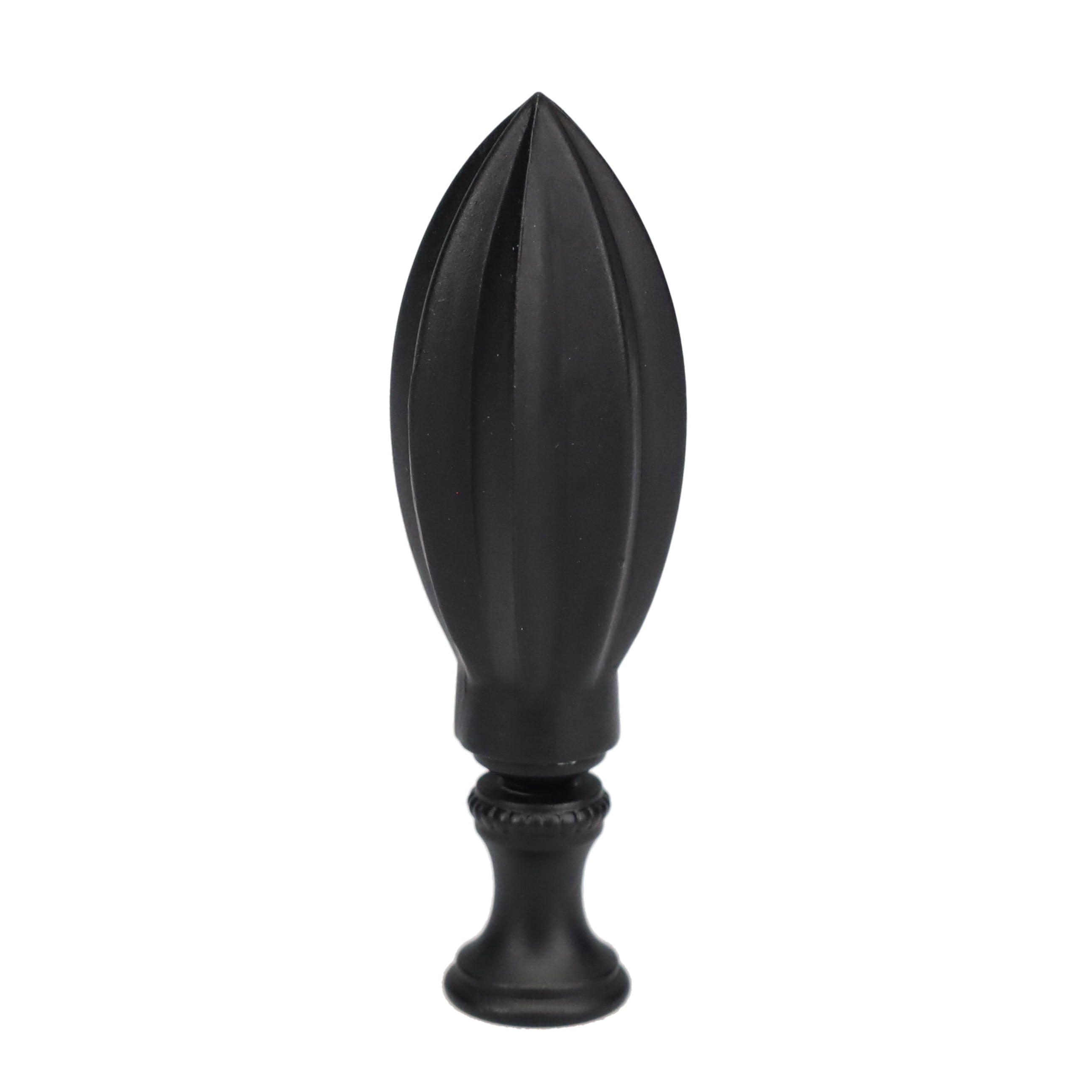 3" Tall Brass Finial, 1" Diam. Black Spindle, 1/4-27F Tap (15207)