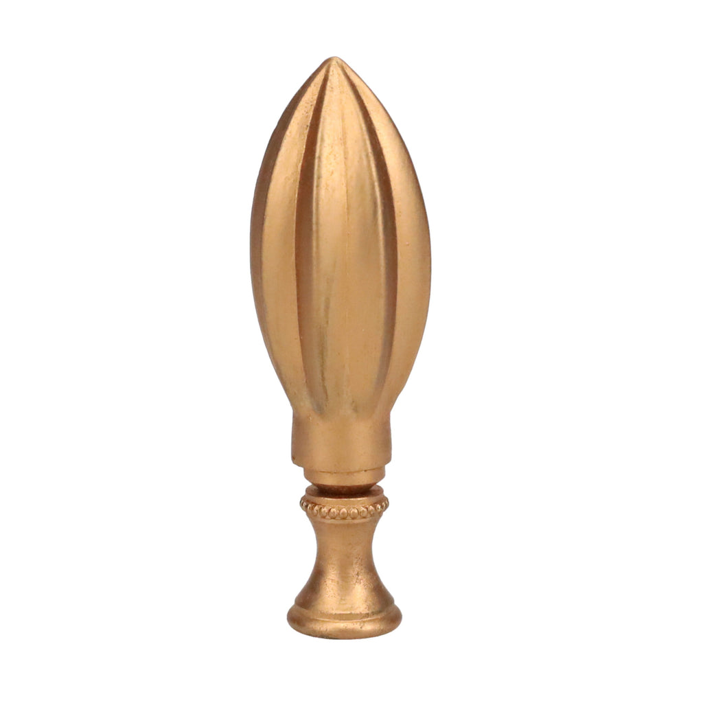 3" Tall Brass Finial, 1" Diam. Gold Spindle, 1/4-27F Tap (15207G1)