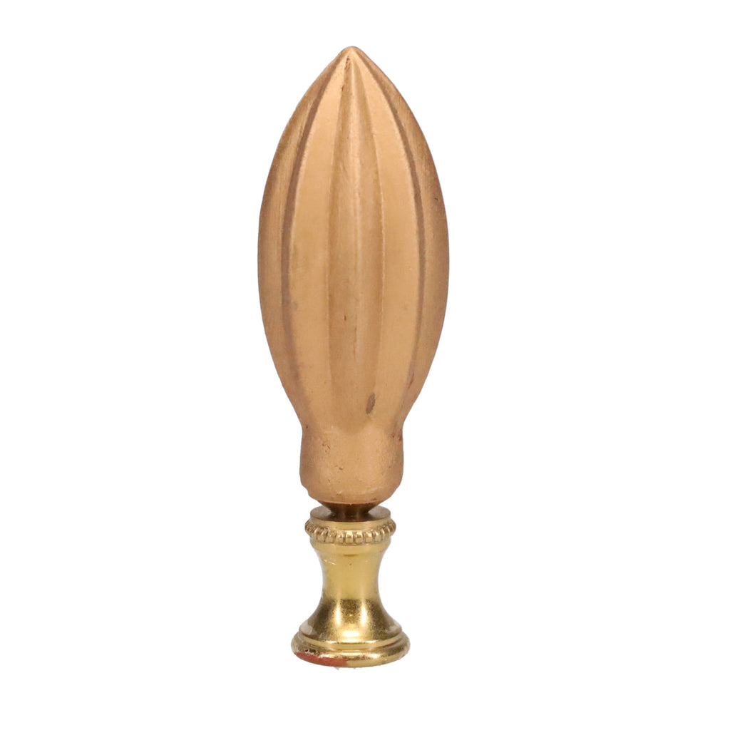 3" Tall Brass Finial, 1" Diam. Gold Spindle, 1/4-27F Tap (15207G2)