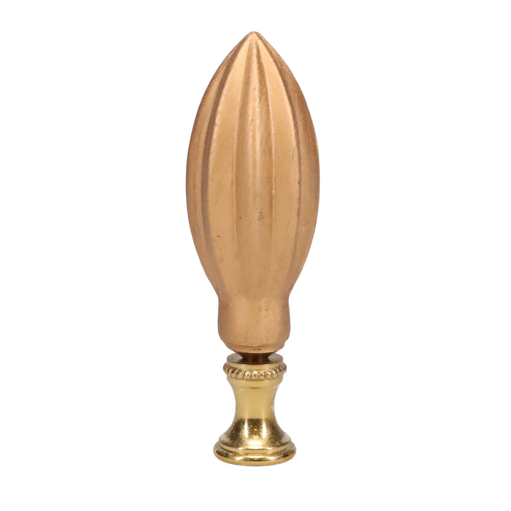 3" Tall Brass Finial, 1" Diam. Gold Spindle, 1/4-27F Tap (15207G2)