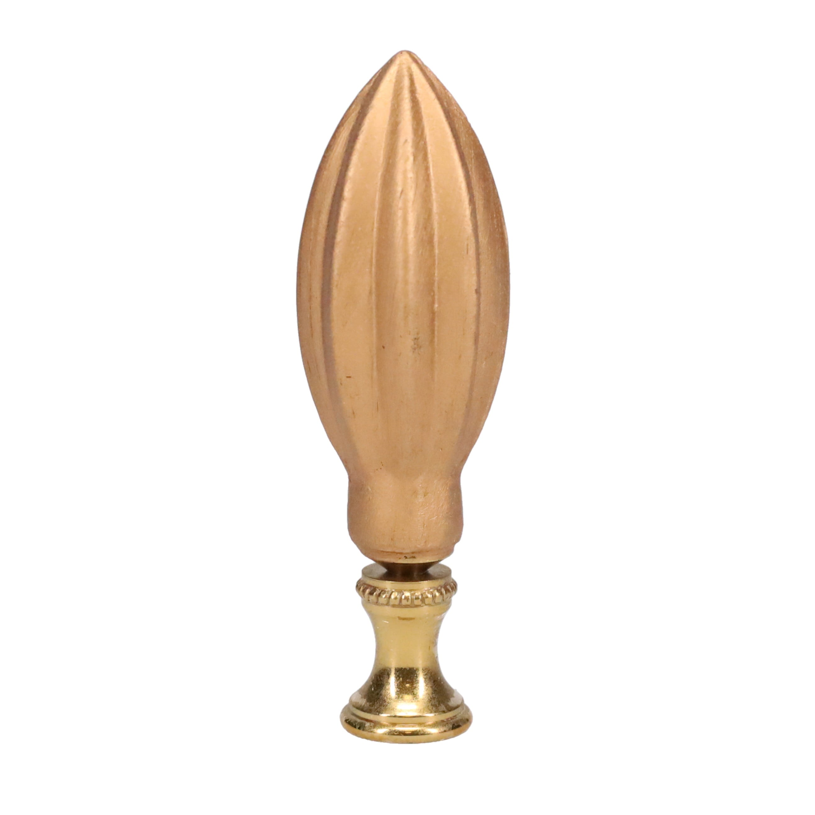 3" Tall Brass Finial, 1" Diam. Gold Spindle, 1/4-27F Tap (15207G2)