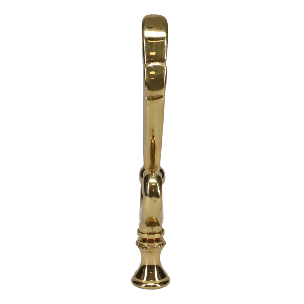 4-1/4" Tall Brass Finial, Victorian Leaf Flourish, 1/4-27F Tap (15208)