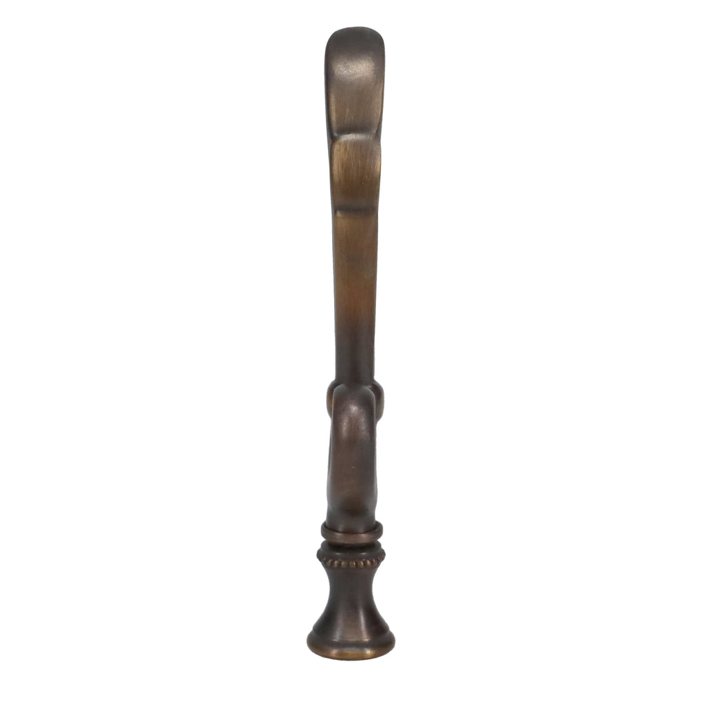 4-1/4" Tall Brass Finial, Victorian Leaf Flourish, Bronze Finish, 1/4-27F Tap (15208BR)
