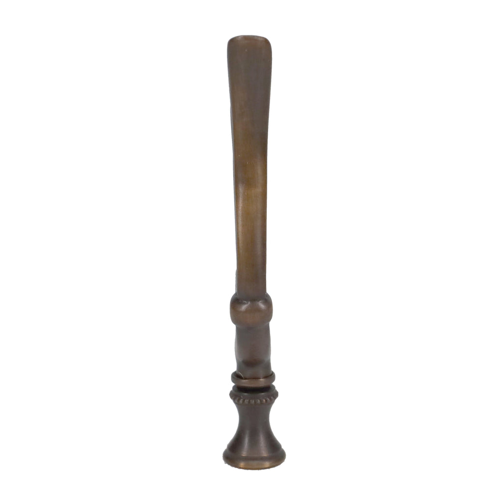 4-1/4" Tall Brass Finial, Victorian Leaf Flourish, Bronze Finish, 1/4-27F Tap (15208BR)