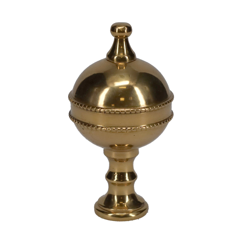 2-7/8" Tall Brass Finial, Urn Style, 1/4-27F Tap (15209)