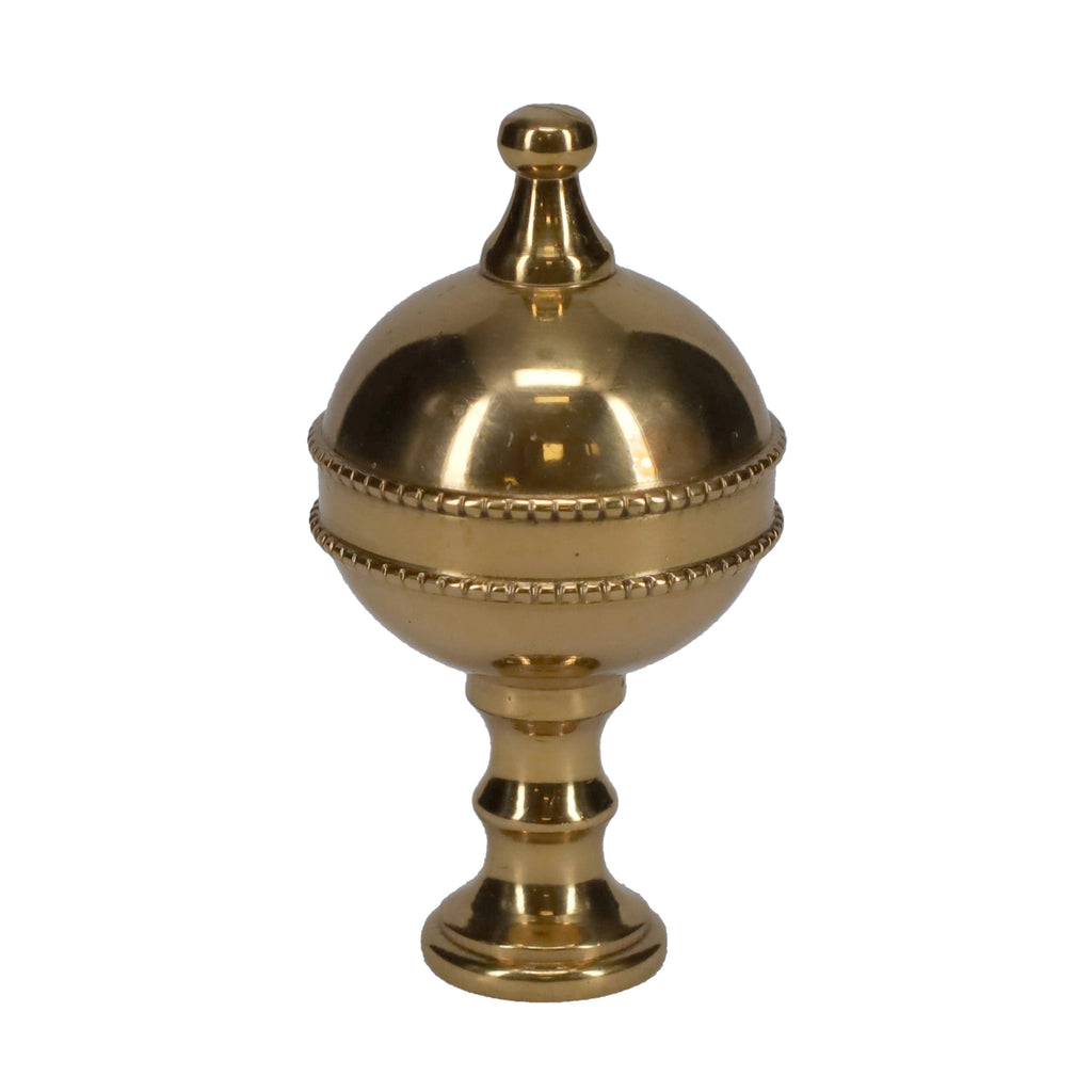 2-7/8" Tall Brass Finial, Urn Style, 1/4-27F Tap (15209)