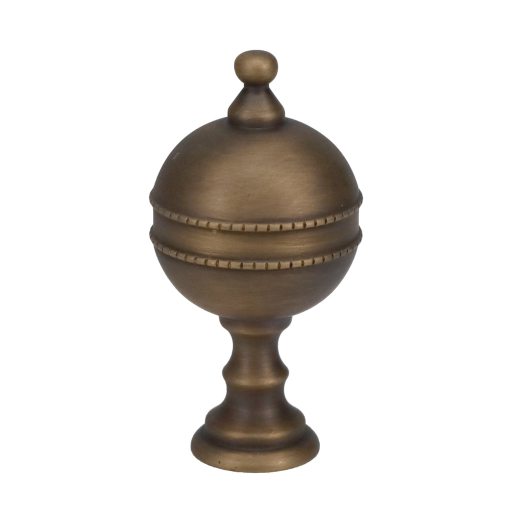 2-7/8" Tall Brass Finial, Urn Style, Bronze Finish, 1/4-27F Tap (15209BR)