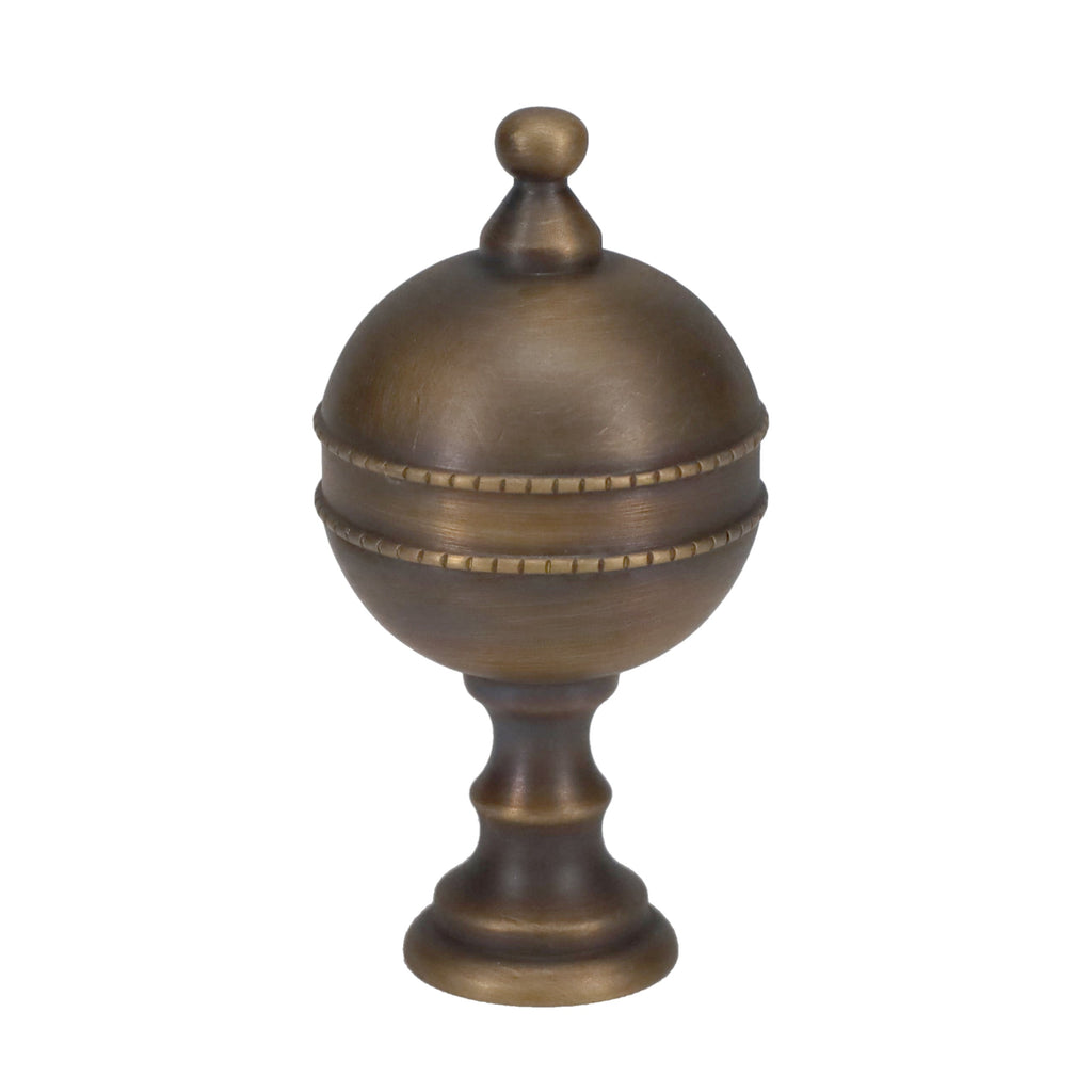 2-7/8" Tall Brass Finial, Urn Style, Bronze Finish, 1/4-27F Tap (15209BR)
